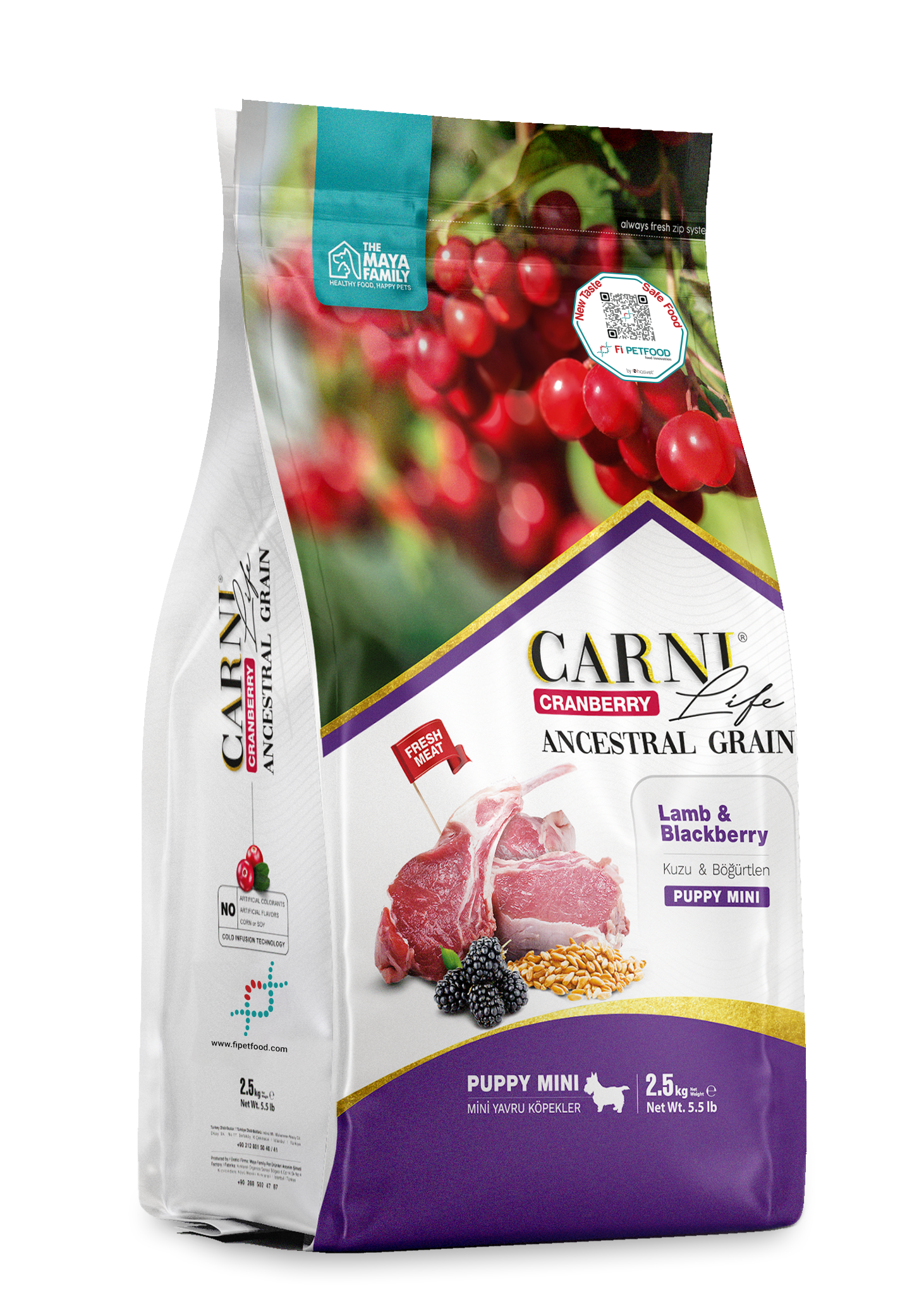 CARNI LIFE CRANBERRY ANCESTRAL GRAIN KÖPEK KUZU & BÖĞÜRTLEN PUPPY MINI 